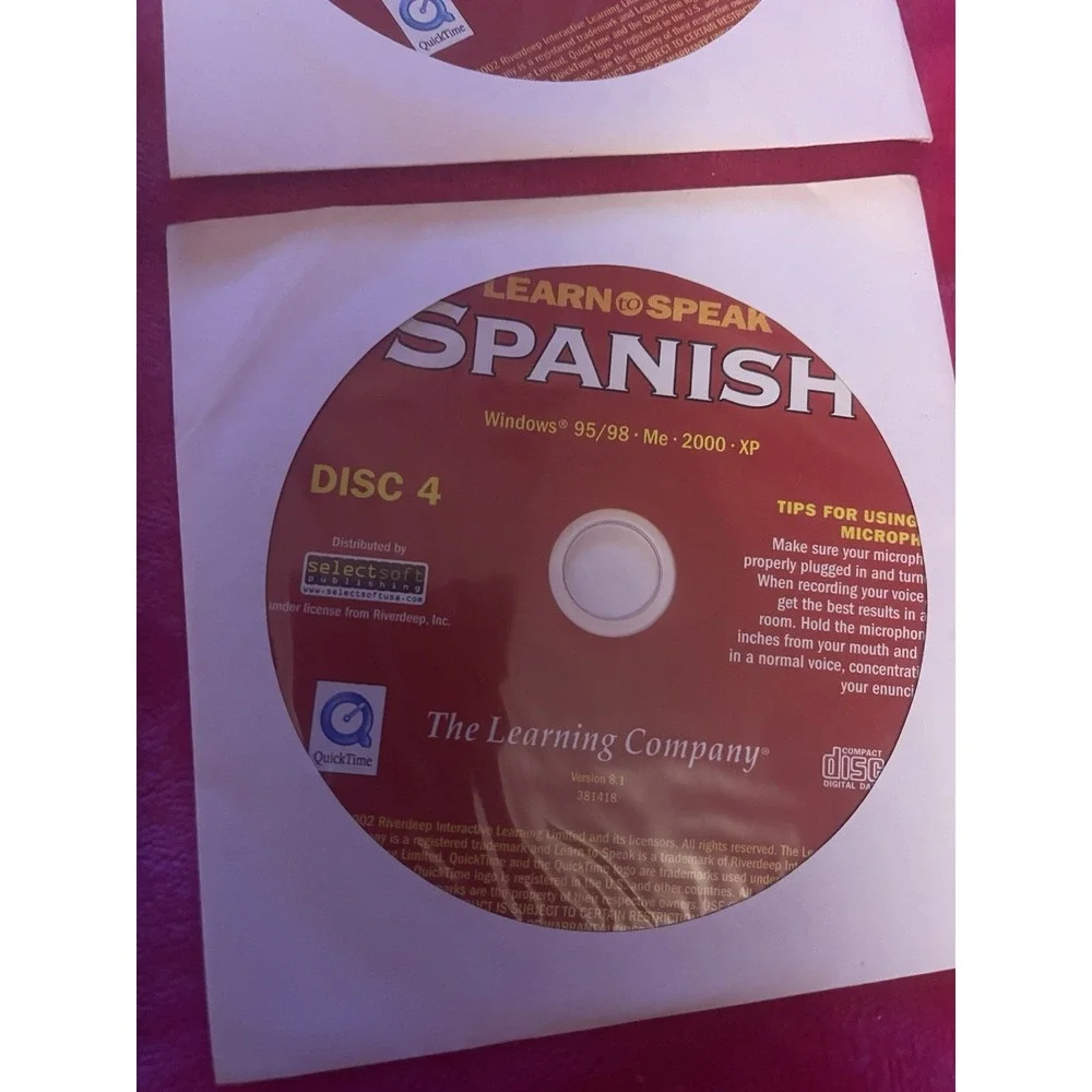 The Learning Company Learn to Speak Spanish 8.1 Includes 4‎ CDs Age12 & Up